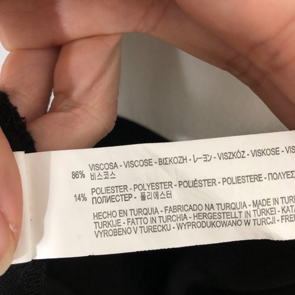 Zara Solid Black White Color Block Long Sleeve Sheath Dress M - Picture 8 of 8